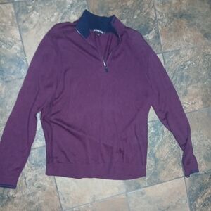 Michael Kors Men's Maroon Zip-Up Sweater